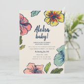 Baby shower Aloha Hawaiian Flowers Kaart (Staand voorkant)