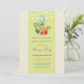 baby shower Aloha Luau Pineapple Invite Kaart (Staand voorkant)