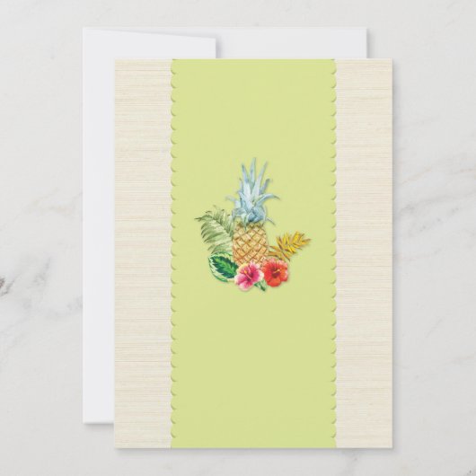 baby shower Aloha Luau Pineapple Invite Kaart (Achterkant)