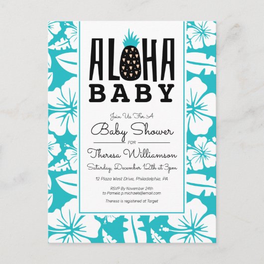 BABY SHOWER | Aloha Welcome Baby Briefkaart (Voorkant)