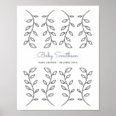 Baby shower Alternatief Gastenboek Floral Poster (Voorkant)