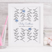 Baby shower Alternatief Gastenboek Floral Poster