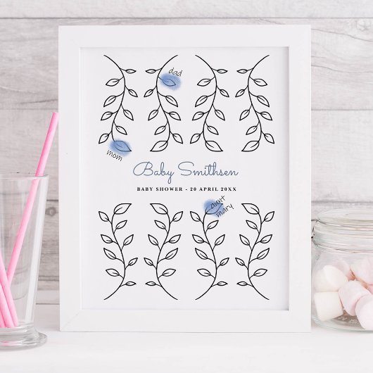 Baby shower Alternatief Gastenboek Floral Poster