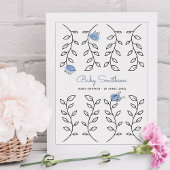 Baby shower Alternatief Gastenboek Floral Poster