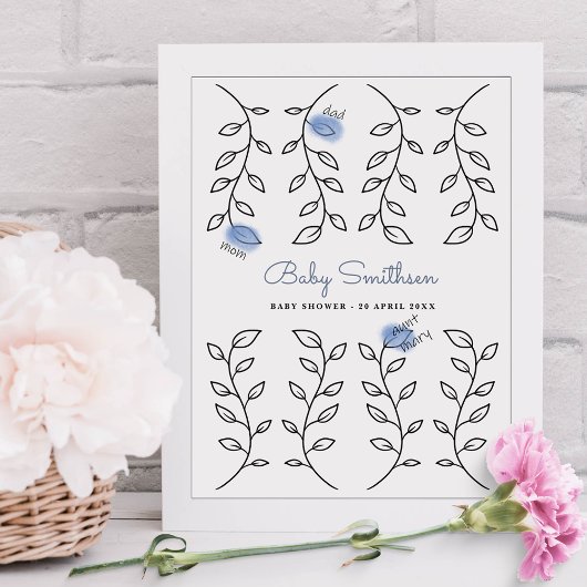 Baby shower Alternatief Gastenboek Floral Poster