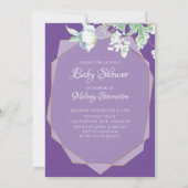 Baby Shower | Amethyst Violet Wildflowers Bessen Kaart (Achterkant)