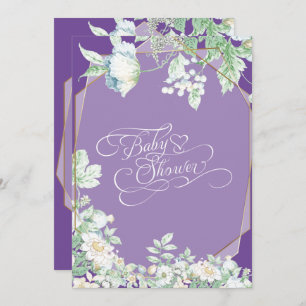 Baby Shower   Amethyst Violet Wildflowers Bessen Kaart