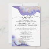 Baby shower Amethyst Waterverf Geode bijwerken Kaart (Voorkant)