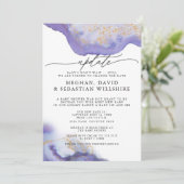 Baby shower Amethyst Waterverf Geode bijwerken Kaart (Staand voorkant)