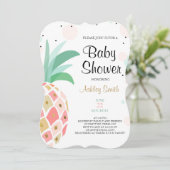 Baby shower anananas uitnodiging Tropisch bridal (Staand voorkant)