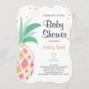 Baby shower anananas uitnodiging Tropisch bridal