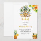 baby shower Ananas feest op het strand uitnodiging (Voorkant / Achterkant)