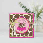 Baby shower Animal Print Tutu Safari Kaart (Staand voorkant)