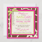 Baby shower Animal Print Tutu Safari Kaart (Achterkant)