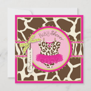 Baby shower Animal Print Tutu Safari Kaart