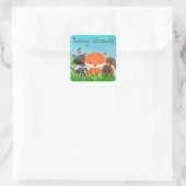 Baby shower Animal Woodland Creatsticker Vierkante Sticker (Tas)