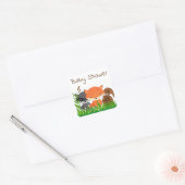 Baby shower Animal Woodland Creatsticker Vierkante Sticker (Envelop)