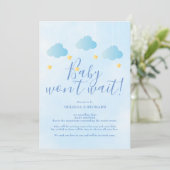 Baby Shower Annulering Blauwe Shower per Post Kaart (Staand voorkant)
