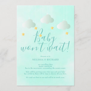 Baby shower Annuleringsdouche per Mail Neutral Kaart