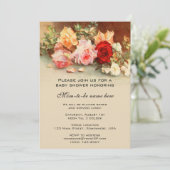  Baby shower, Antiek Rozen Bloemen bloemen Kaart (Staand voorkant)