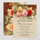  Baby shower, Antiek Rozen Bloemen bloemen Kaart (Voorkant / Achterkant)