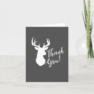 Baby shower Antlers Boy Blue Bedankkaart