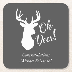 Baby shower Antlers Boy Blue Kartonnen Onderzetters