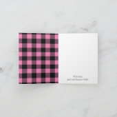 Baby shower Antlers Girl Pink Bedankkaart (Binnen)