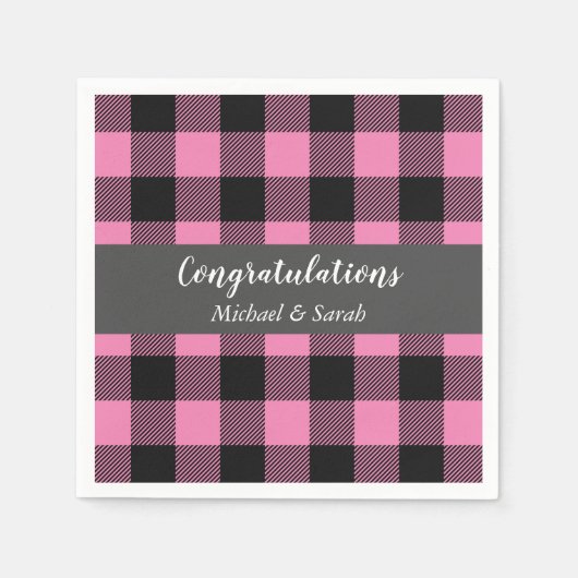 Baby shower Antlers Girl Pink Servet (Voorkant)