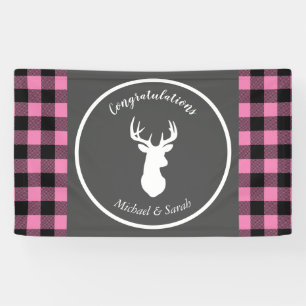 Baby shower Antlers Girl Pink Spandoek
