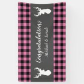 Baby shower Antlers Girl Pink Spandoek (Verticaal)