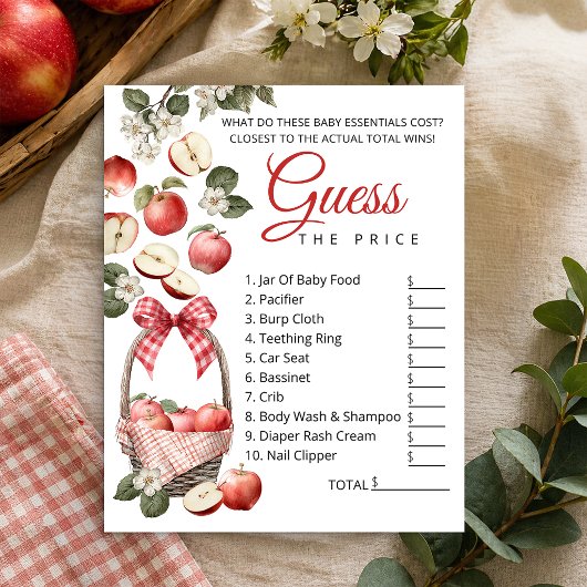 Baby Shower 'Appel & Gingham' Prijs Erradings Game Flyer