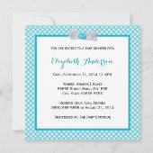 Baby shower Aqua Gingham Cute Blue Bow Kaart (Achterkant)