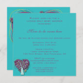  Baby shower, Aqua Love Hearts Tree Kaart (Voorkant / Achterkant)