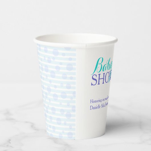 baby shower aqua zee papieren bekers (Rechts)