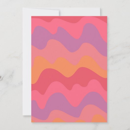 BABY SHOWER Arch Groovy Roze Paarse Strepen CUSTOM Kaart (Achterkant)