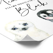 Baby shower Arctische dieren decorbeer een bloktek Poster (Hoek)