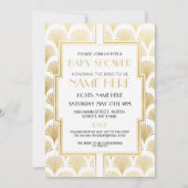 baby shower Art Deco 1920s White & Gold Gatsby Kaart (Voorkant)