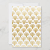 baby shower Art Deco 1920s White & Gold Gatsby Kaart (Achterkant)