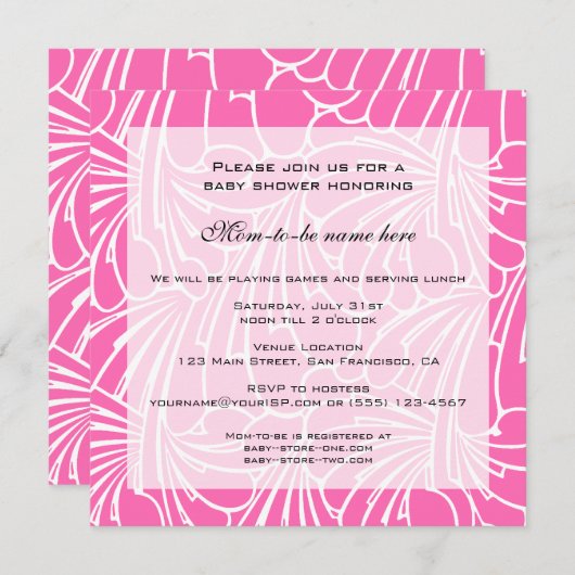  Baby shower, Art Nouveau Floral Pattern Kaart (Voorkant / Achterkant)