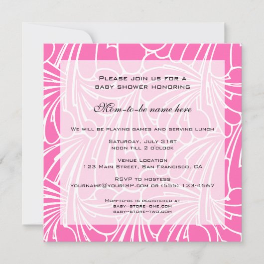 Baby shower, Art Nouveau Floral Pattern Kaart (Voorkant)