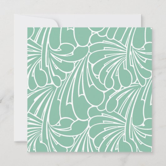  Baby shower, Art Nouveau Floral Pattern Kaart (Achterkant)