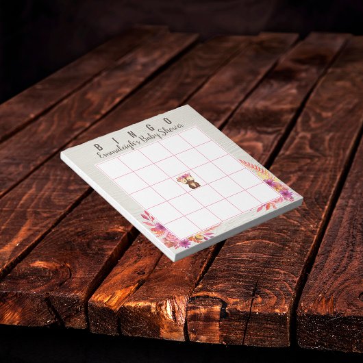 Baby shower Autumn Forest Animal Bingo Game Notitieblok