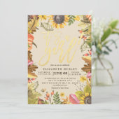 Baby shower Autumn Maple Leaves Pumpkin Sunflower Kaart (Staand voorkant)