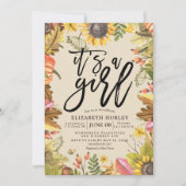 Baby shower Autumn Maple Leaves Pumpkin Sunflower Kaart (Voorkant)