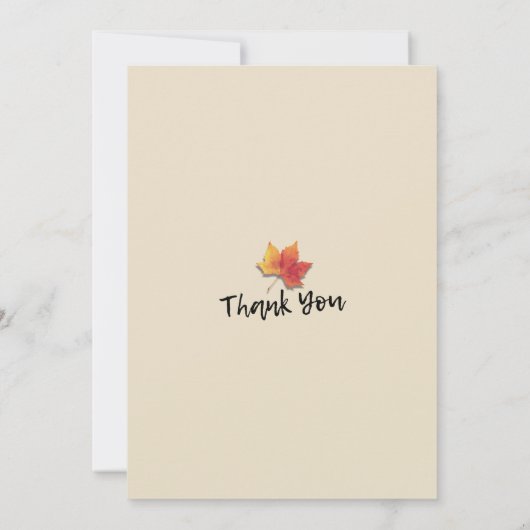 Baby shower Autumn Maple Leaves Pumpkin Sunflower Kaart (Achterkant)