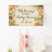 Baby shower Autumn Maple Leaves Pumpkins Sunflower Spandoek (Insitu)