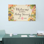 Baby shower Autumn Maple Leaves Pumpkins Sunflower Spandoek (Beurs)