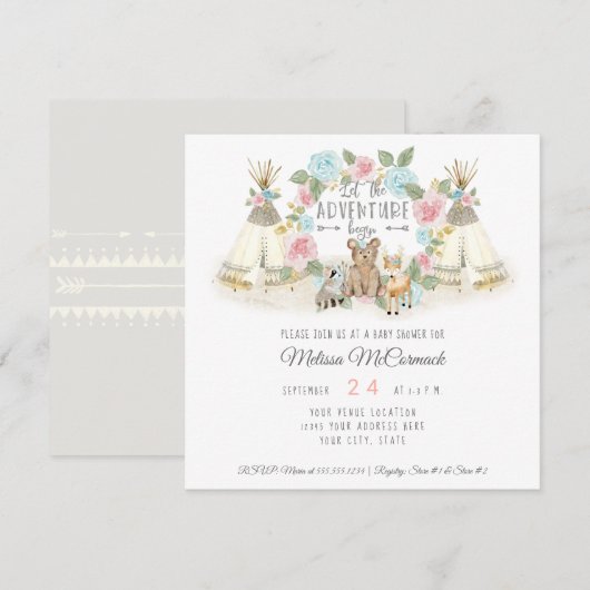 baby shower avontuur Begin met Beer van de EE Kaart (Voorkant / Achterkant)