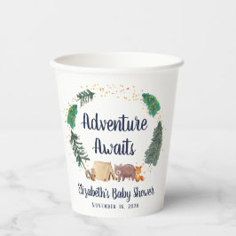 Baby shower Awaits Woodland Animals Papieren Bekers